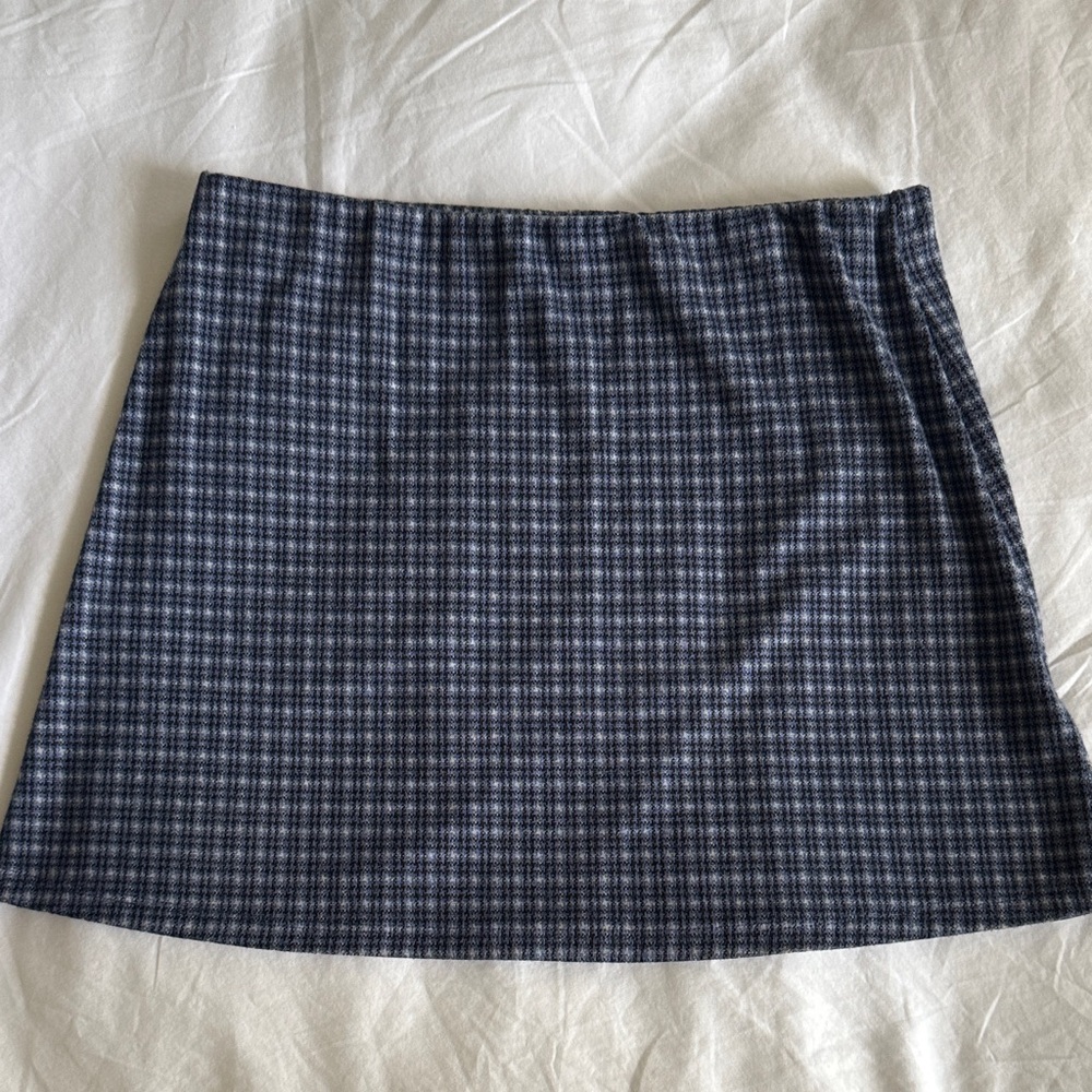 Urban Outfitters Navy and Gray Plaid Pencil Skirt